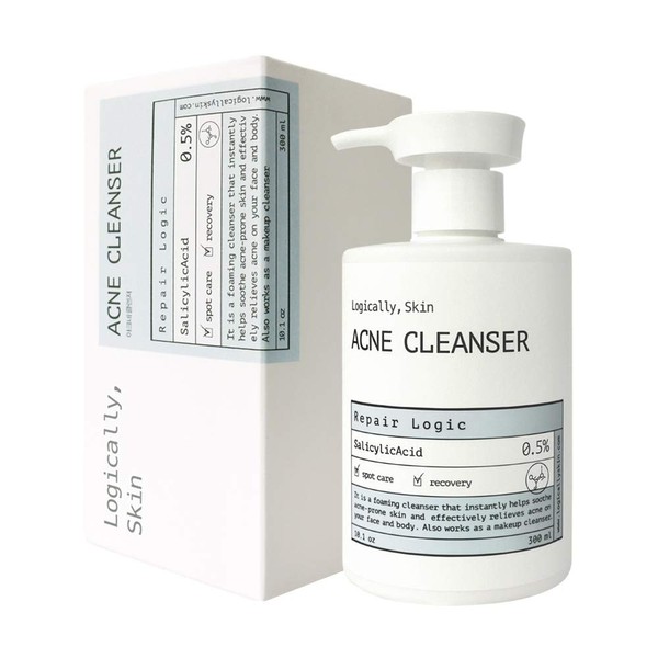Logically skin ACNE Cleanser 300ml,Korean Skin Care,Korean Beauty,Acne Foaming, Facial Cleanser, Acid Acne,Acne Face Wash,Foaming Facial Cleanser,Foaming Facial Cleanser