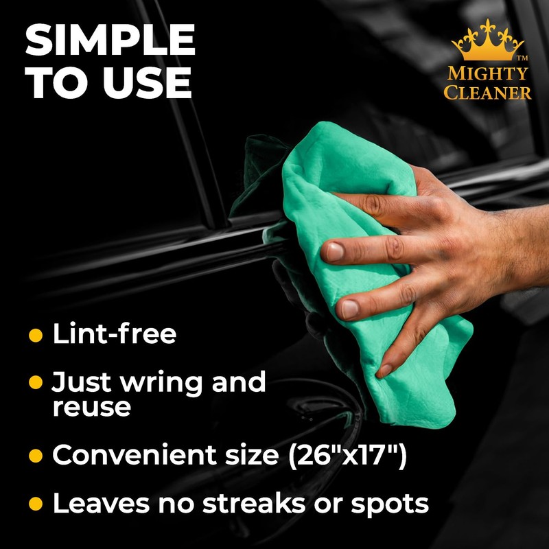 Premium 2pk +1 Free Shammy Cloth for Car Drying -