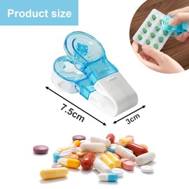 2 Pcs Portable Pill Taker,Pill Dispenser,Portable Pill Taker Remover,Pills Pack Opener Assistance Tool,Drug Blister Package Opener Aid Tool,Pill Dispenser Storage Box, Easy Tablet Assistance Tool