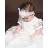 Aorme White Christening Gowns Baby-Girls Beading Long Dedication Baptism Dresses