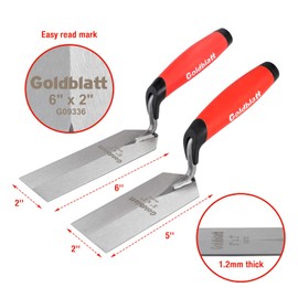 Goldblatt Industries Margin Trowel set, 6"X2" & 5"X2", Professional Masonry Flooring Tool for Concrete, Cement, Tile