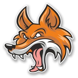 2 x 10cm Fox Vinyl Sticker Decal Bike Laptop Car Animal Ginger Wolf Dog #6000 (10cm x 10cm)