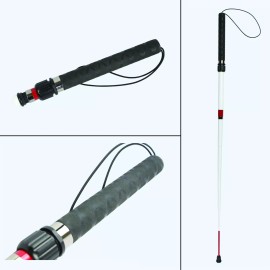 Ambutech Walking Cane: Fiberglass Telescopic Cane 8mm Threaded Ceramic 46" - 52"