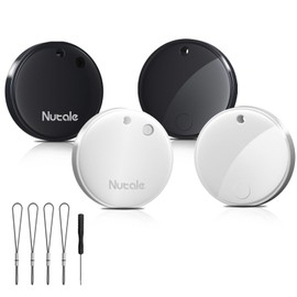 Nutale Key Finder Work for Find My (iOS Only) Mini Car Air Tracker Tag Global Coverage Hidden No Monthly Fee No Subscription No SIM Card Required (2 Black & 2 White)