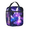 ZTDYTUDW Purple Butterfly Insulated Lunch Bag—portable Lunch Box For Women/Men/Girls/Boys