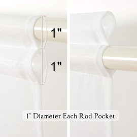 MIULEE French Door Sheer Curtains for Glass Door 2 Panels with 2 Tiebacks 54 Wide and 72 Inches Length Linen Textured Curtains for Privacy, 2 Pcs-Pure White