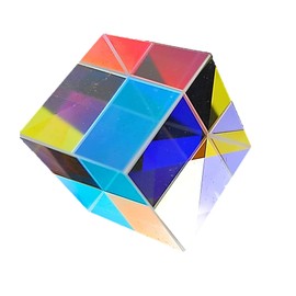 20 mm Glass Cube Prism, RGB Dispersion Prism, for Teaching of Optics, Photo Effects, and Decoration