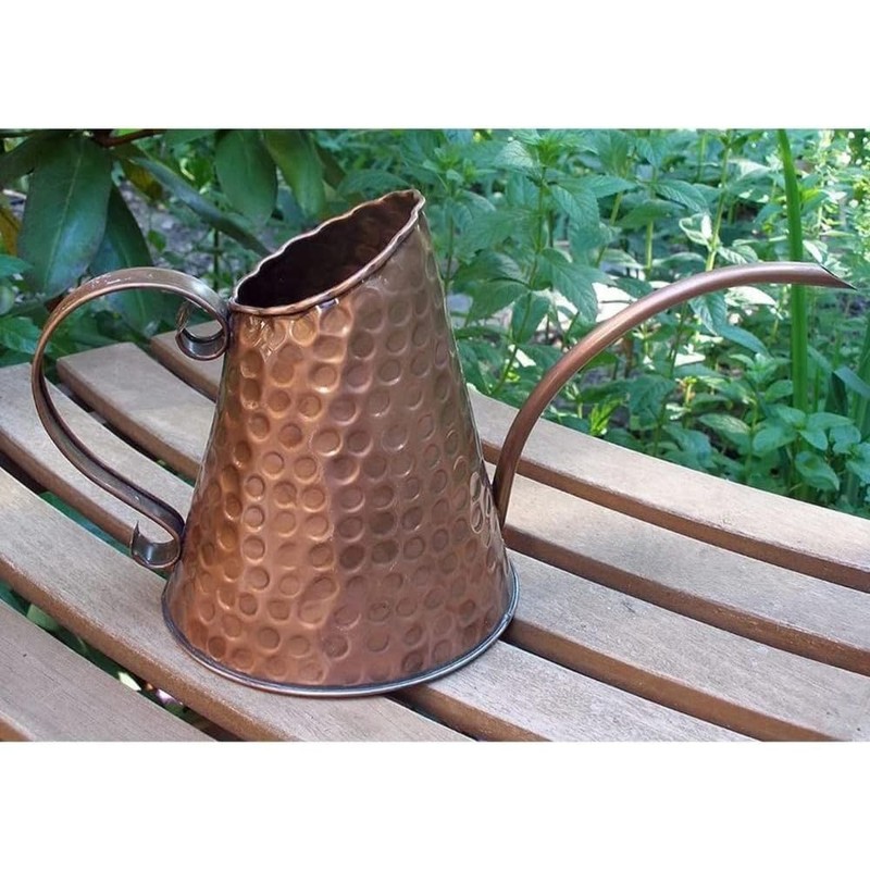 Oakestry Lightweight 12-inch Rustproof Copper Watering Can for Easy Watering