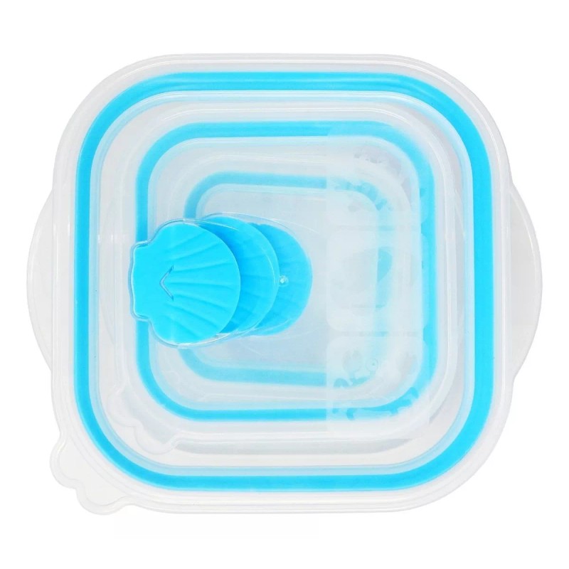 Aquila Juego De Recipientes Cuadrados Sea Shell Azul - Jr7178