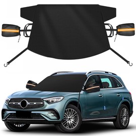 KXQ Car Windshield Cover for Ice and Snow，Enhanced-600D Oxford Fabric car Windshield Snow Cover，Snow Cover for car Windshield Auto Car Sedan Compact SUV and Vans(65 x 52 inches)
