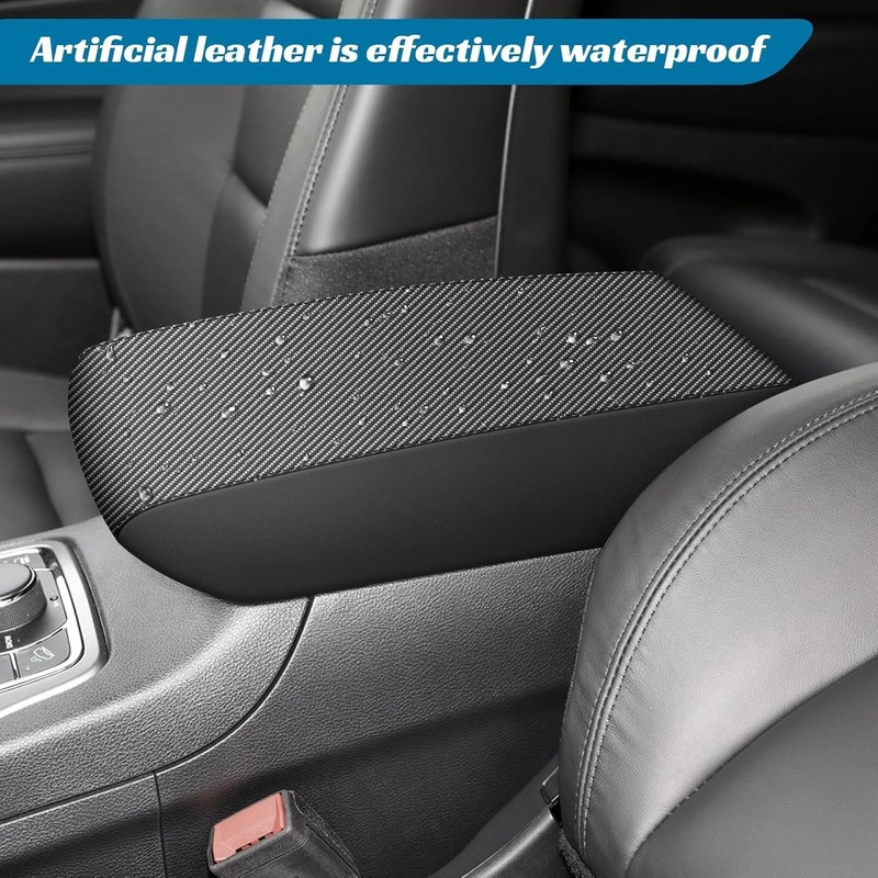 AOMSAZTO Armrest Covers for 2017-2021 Ford Fusion Carbon Fiber