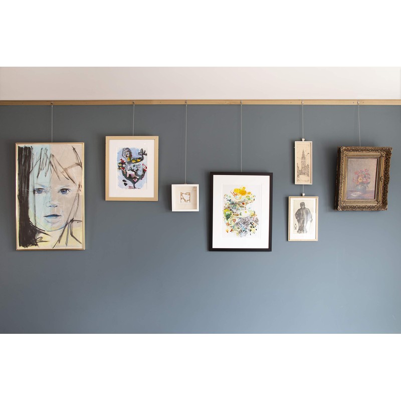 STAS Moulding Picture Hook White + perlon Cord with Loop