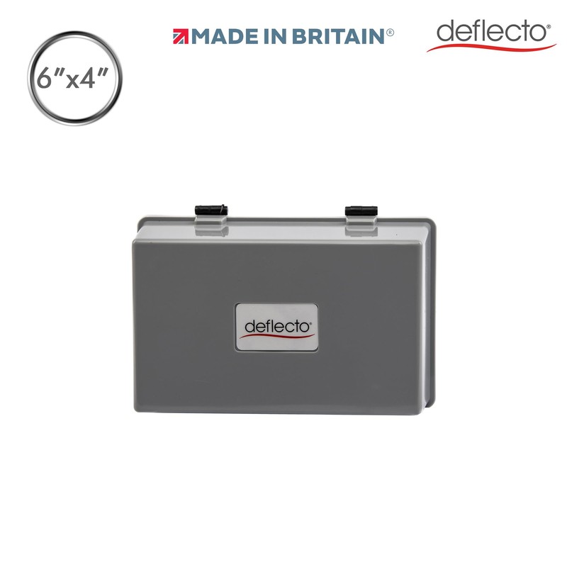 Deflecto Value Size 6 x 4 Index Card Box -