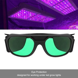 Leapiture LED Growroom Glasses, UV Protection, Eye Protection, LED Lighted Green Lenses, Indoor Hydroponic Growroom Glasses with Glasses Case