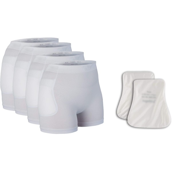 1499 Hip Protection Trousers Set 4 & 1 for Fall Prophylaxis Consisting of 4 Trousers / 1 Pair Waterproof Protectors (XL)