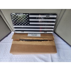 Metal Black And Silver (SUBDUE) American Flag License Plate