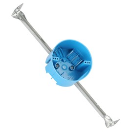 XIUTE 1 Gang PVC Round Ceiling Bar Hanger Electrical Box, 4 Inch Diameter,20 cu. in,Round Electrical Outlet Box,Blue,ETL Approved,Rated for 50 lb Fixtures,1PCS