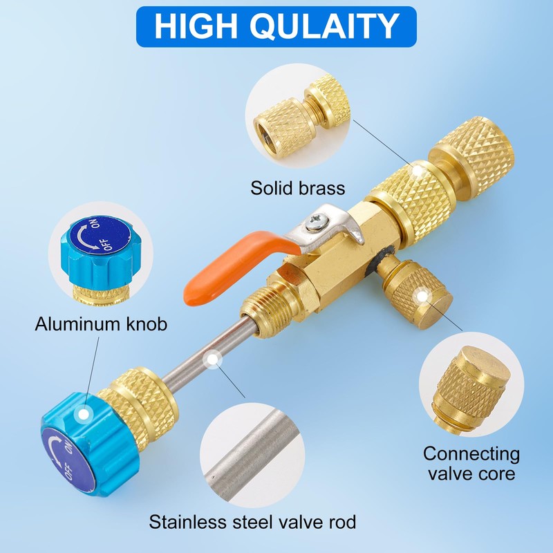 Valve Core Remover Installer Tool and HVAC Service Set, 3
