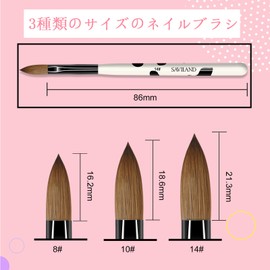Saviland Nail Brush Set of 3, Gel Nail Brush Set, Beginner, Gel Nail Brush Set, Cute, Gel Nail Supplies, Nail Art Brush, Nail Brush Kit
