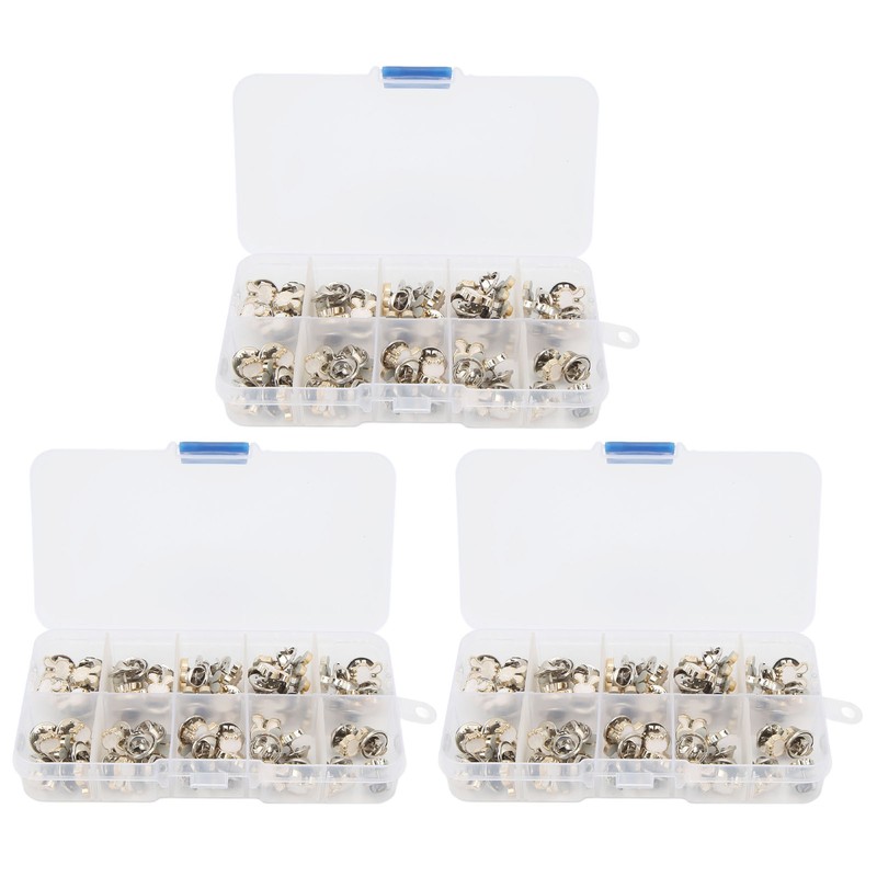 3 Boxes 150pcs Brooch Buttons White Rabbit Head Shape Detachable