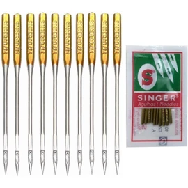 Risprsulen 10pcs Big Eye Sewing Machine Needles, Size 16, Cotton Compatible, Sewing Machine Needles