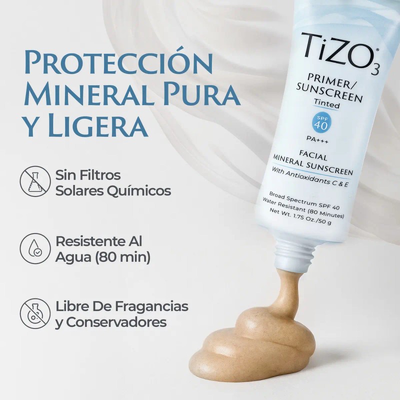 Protector Solar Facial Mineral con Color SPF 40 TiZO 3