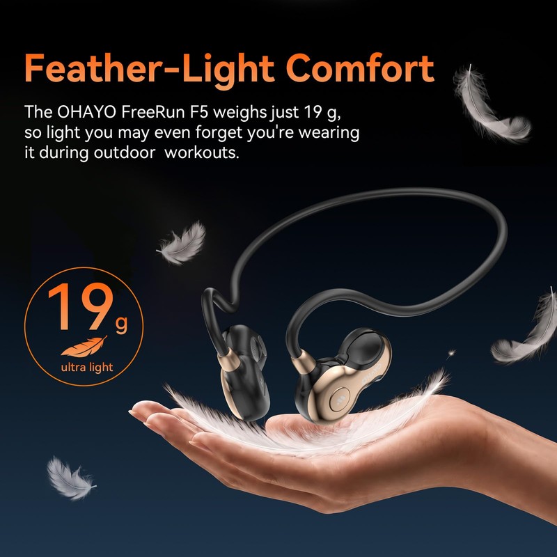 OHAYO Open Ear Headphones, Bluetooth 6.0 Air Conduction Sports Earbuds,