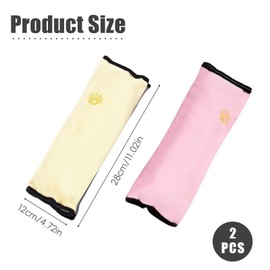 XQMMGO Pack of 2 Seat Belt Pads, Children, Car Seat Belt Protection, Car Seat Belt Pads, Car Sleeping Pillow Children, Neck Support Car Children (Pink + Cream)