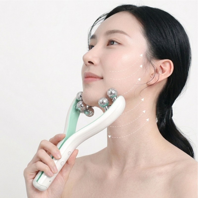 GURAN EMS 페이스롤러 디바이스 마사지기 고주파 브이라인 얼굴 마사지기 GURAN