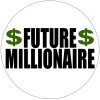 Kiwi Gifts Future Millionaire - 3 Inch Circle Sticker 3" x 3" - Rich Dollar Sign Bank