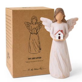 House Warming Gifts New Home, Guardian Angel with House Figurines
