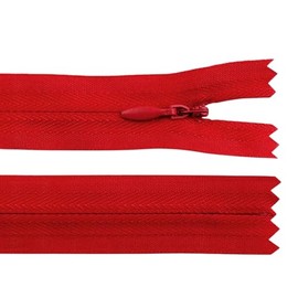 cyclingcolors 2x Cerniera invisibile N°3 40 cm – chiusura lampo in poliestere con cursore, estremità aperta, per cucito sartoria abbigliamento giacche cappotti – rosso