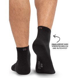 OCERA 10 Pairs of Short Shaft Socks for Men and Women in Various Colours, Oeko-Tex Standard 100 Certified Cotton, black
