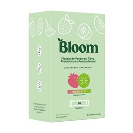 Suplemento alimenticio Bloom Greens Sachet Fresa Kiwi Caja con 14 sobres de 5.77 g c/u