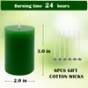 2"x3" Green Pillar Candles, Hand-Poured Candles Set of 12, Emergency