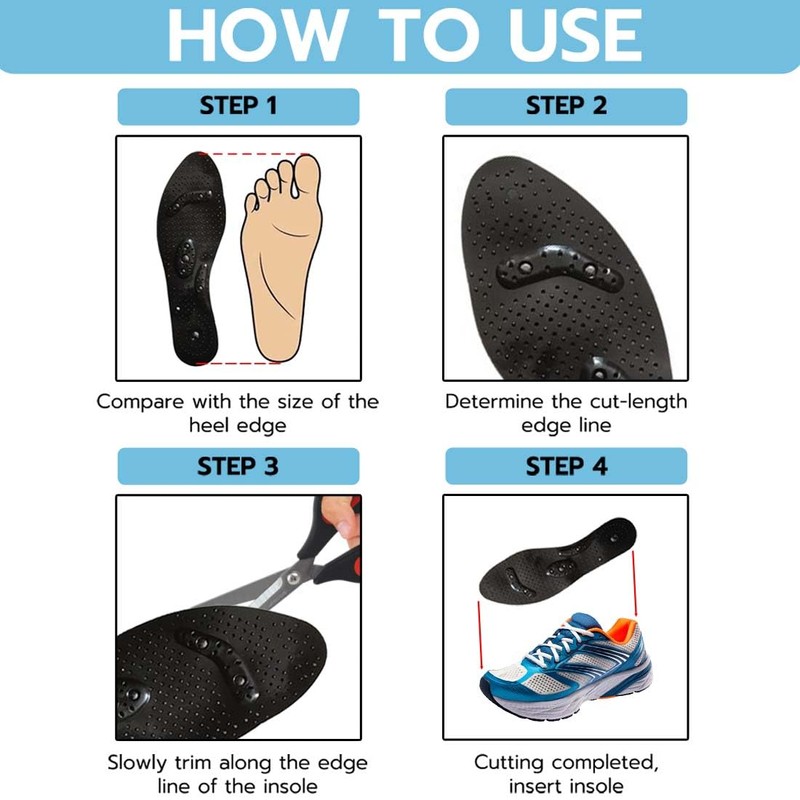 JUGUTA Magnetische Einlegesohlen, Einlagen Zum Abnehmen Orthopädische Einlegesohlen, Akupressur Einlegesohlen,Einlegesohlen