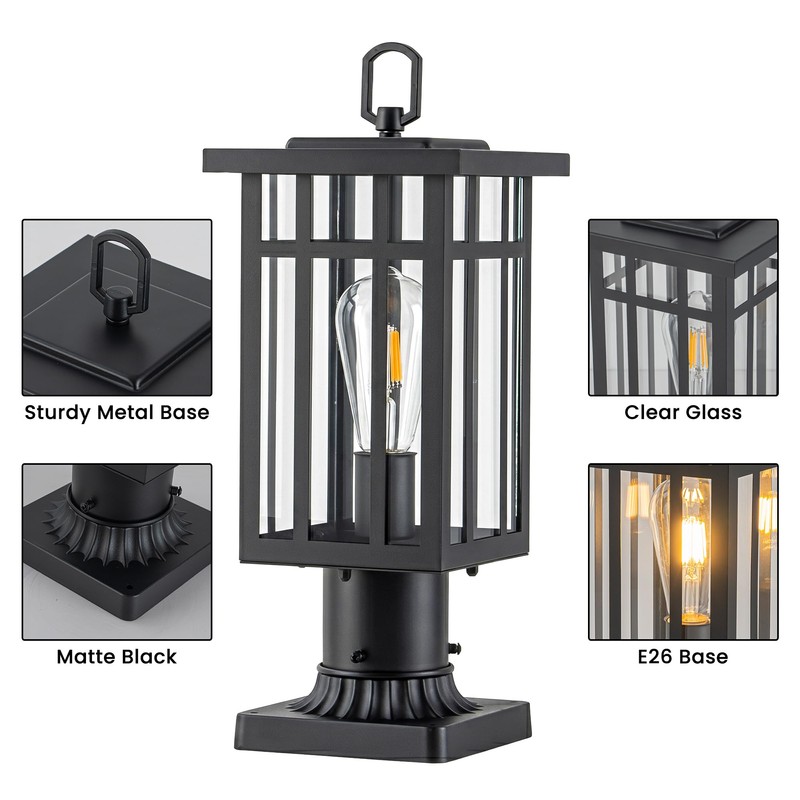 c cattleya Modern Outdoor Post Light with Pier Mount Base,
