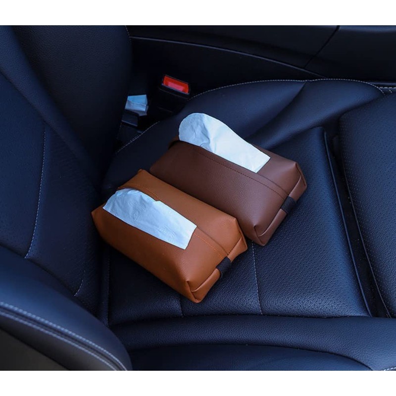 Genuine Leather Car Tissue Case Car Tissue Holder Sun Visor