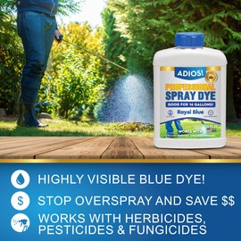 Adios! Professional Blue Spray Dye Marker, Makes 128 Gallons of Indicator for Grass and Lawn Care, Safe for Mixing - Half Gallon (64oz)