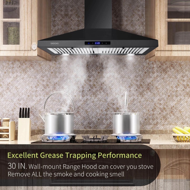 SNDOAS 30 in Wall Mount Range Hood Kitchen Stainless Steel