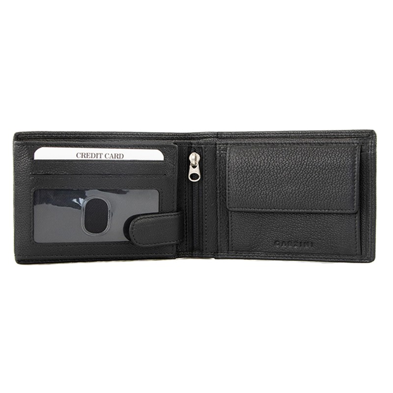 GARZINI Men's Leather Wallet with RFID Protection, Large Wallet with