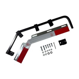 Pair Angle Down Bar Mud Flap Hangers Bracket Angled 28" with Mounting Kit for Heavy Duty Semi Truck Square Spring Steel Arm W/ PCS Mud Flap Reflector Plates