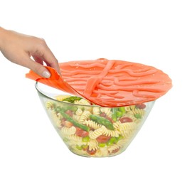 Charles Viancin - Coastal Silicone Lid for Food Storage - Coral 11 Inch Lid - Creates an Airtight Seal on Any Smooth Rim Surface - BPA-Free - Oven, Microwave, Freezer, Stovetop and Dishwasher Safe