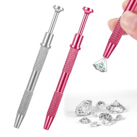 2 Pcs Piercing Ball Grabber Tools- Piercing Tweezers,Piercing Tweezers Holder Pen Tool with 4-Prongs Claw for Jewelry Craft,Piercing Ball Screw Tool for Small Parts Pearl Jewelry Electronic Component