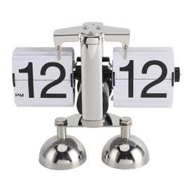 Retro Digital Flip Down Clock Flip Desk Clock Mechanical Battery Powered Home Office Decor 2 Legs 12 Hour White