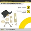 Sterling MLD325 2.5-inch/65mm 3-Lever Deadlock - Brass