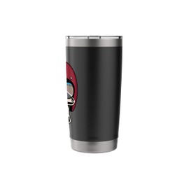 Retro Skull with Motorcycle Helmet and Sunglasses Design Stainless Steel Insulated Tumbler