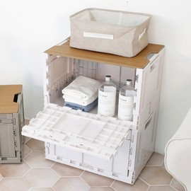 Clothing organizer plastic box 63L+top brown