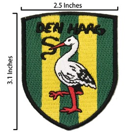 A-ONE 2 PCS Pack- The Netherlands Den HAAG Stork Shield Patch + Holland Flag Bag Badge Patch, Schraffenhach Ooievaar Patch, Country Flag