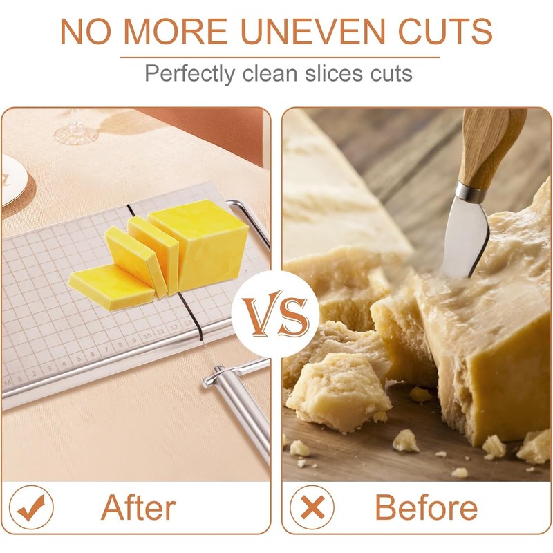 JIEOADOU Cheese Slicer Set Includes 5 Durable Stainless Steel Wire